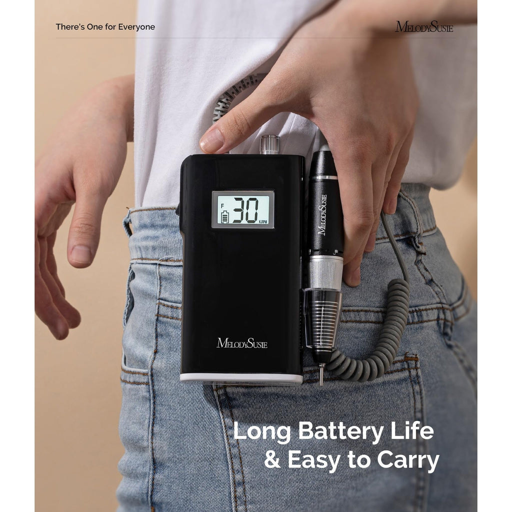 MelodySusie Portable Clip-On Nail Drill features a digital display, long battery life, and easy clip-on design. Verified by CuratCart.