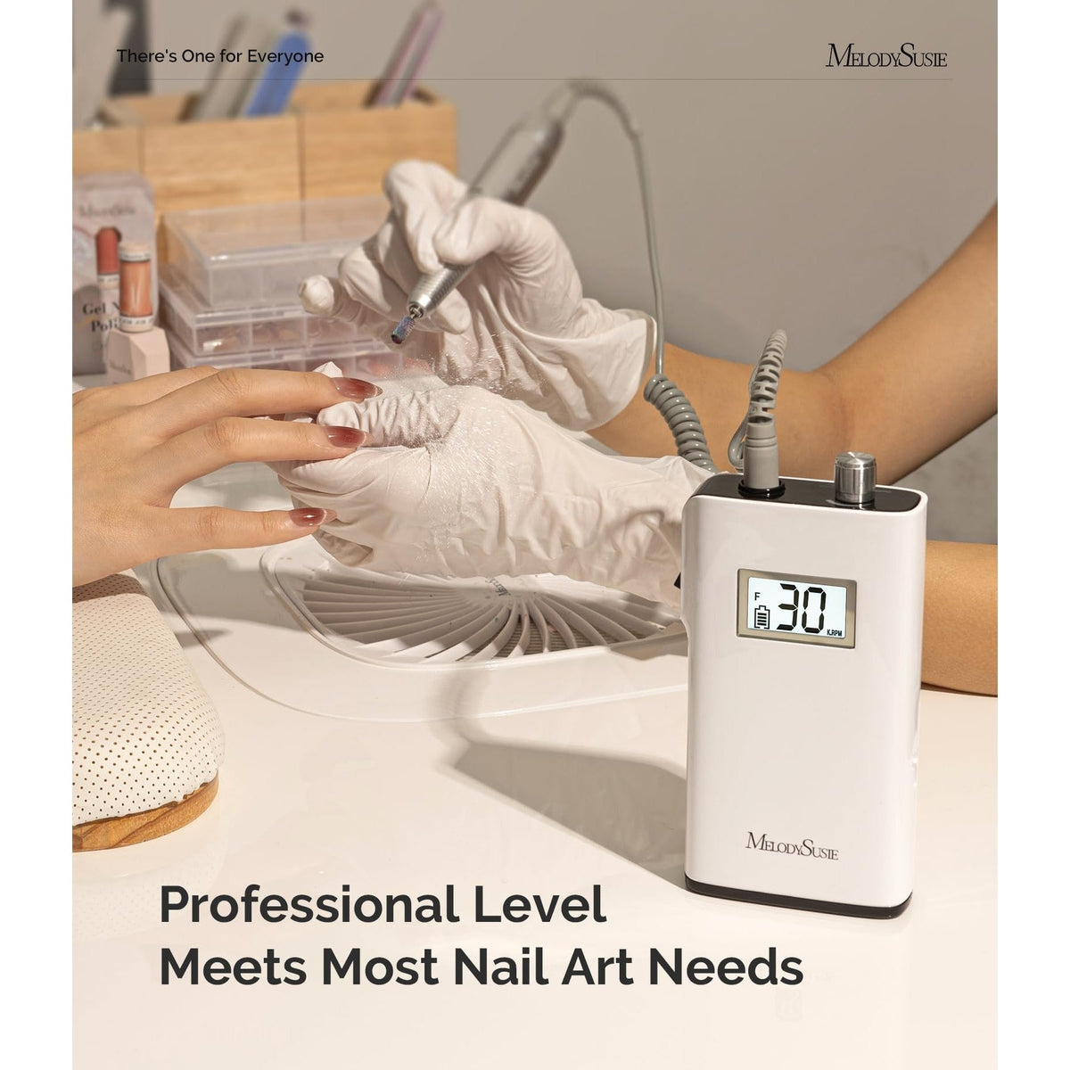 MelodySusie portable clip-on nail drill elevates at-home manicures with professional quality; 100% genuine product.