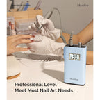 MelodySusie portable nail drill for professional nail art with digital display, enhancing nail care at home. Verified by CuratCart.