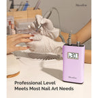 MelodySusie portable nail drill in lavender, ideal for precise nail art and manicures. Trusted by CuratCart.