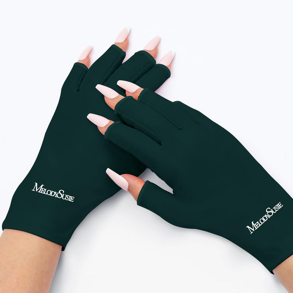 Stylish MelodySusie fingerless gloves featuring UPF50+ protection, perfect for outdoor activities. Original packaging included.