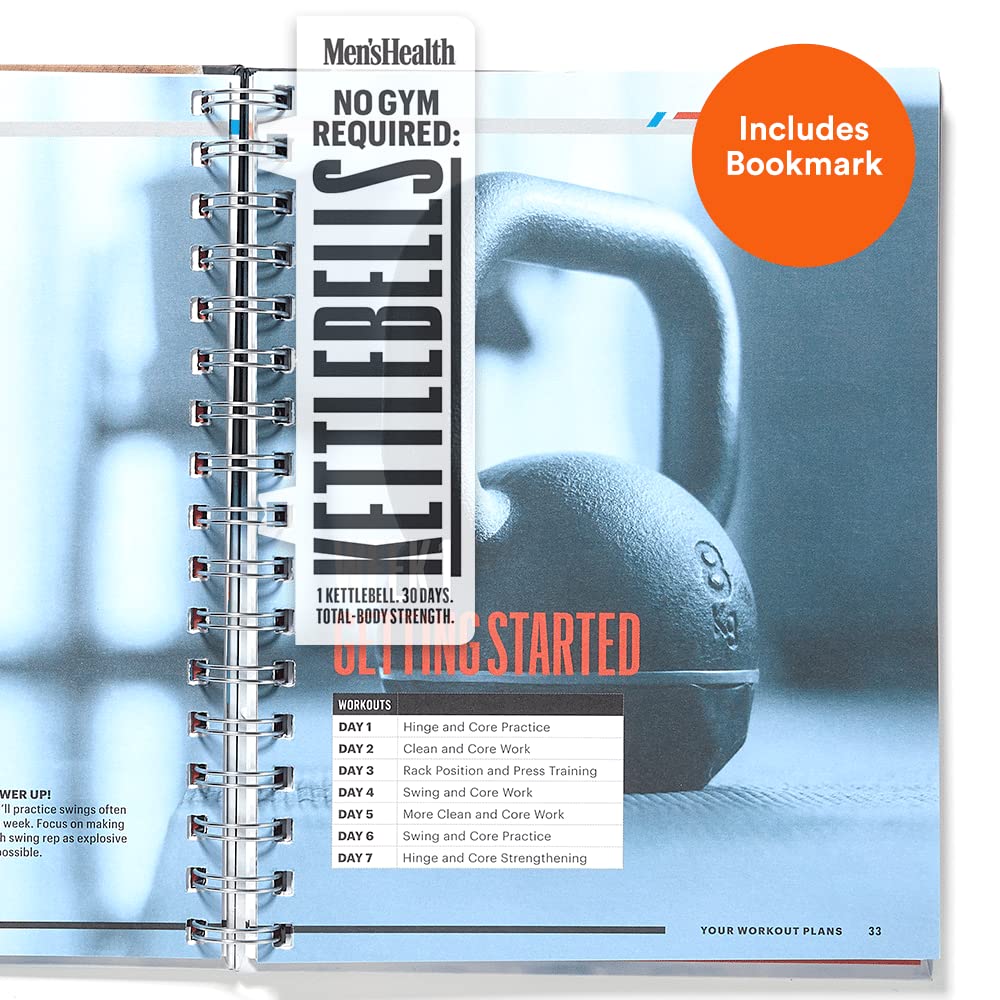 Men's Health Kettlebells Transformation guide, featuring workouts and bookmark, 100% Authentic, Available in India at Curat Cart.
