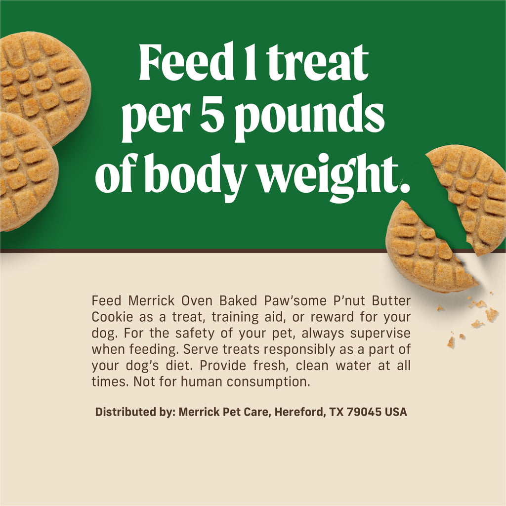 Merrick Oven Baked Peanut Butter Dog Treats, 100% Authentic and available in India at Curat Cart. Perfect reward for your pet.