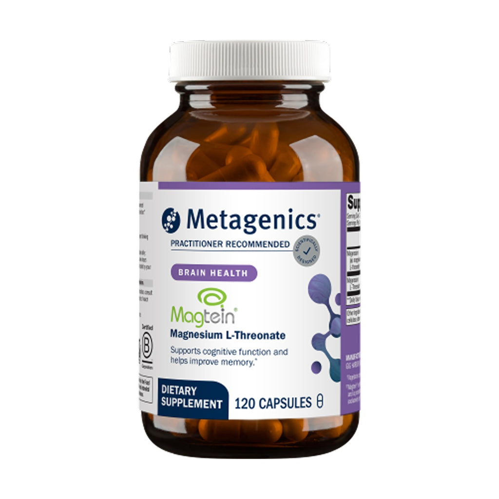 Metagenics Magnesium L-Threonate, a premium imported dietary supplement, supports cognitive function and memory. Available at Curat Cart.