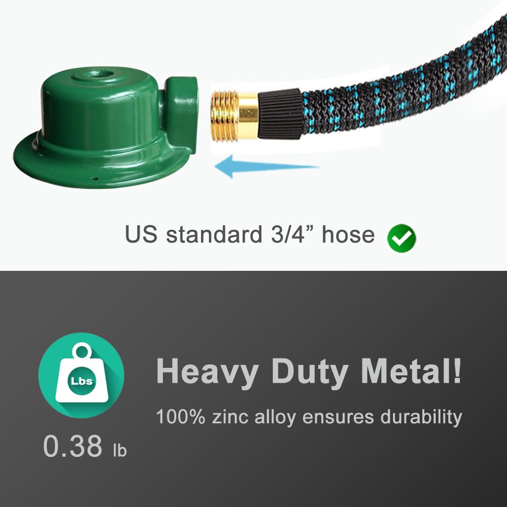 Durable metal lawn sprinkler made from 100% zinc alloy, ensuring long-lasting performance. Available at Curat Cart.