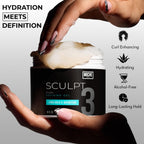 Miche Sculpt Curl Defining Gel in high-quality packaging, providing firm hold and hydration for defined curls. Available at Curat Cart.