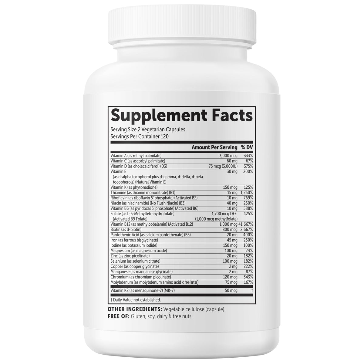 High-quality packaging of Micro Ingredients Bariatric Multivitamin in a sleek bottle, available at Curat Cart for optimal health.