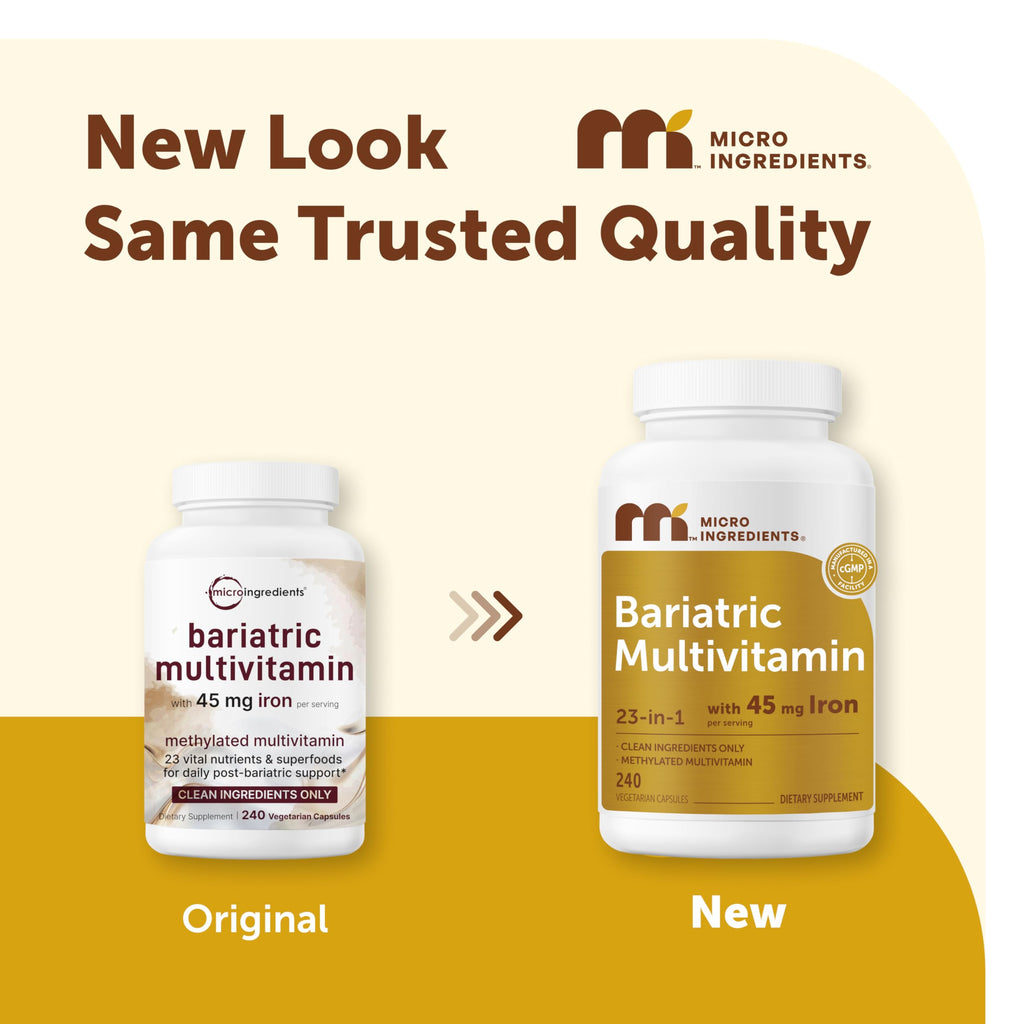 Discover Micro Ingredients Bariatric Multivitamin with 23 vitamins and 45 mg iron. 100% authentic and available at Curat Cart.