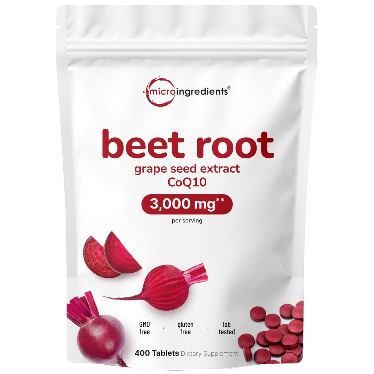 Premium imported Micro Ingredients Beet Root Supplements featuring 3,000 mg per serving for enhanced health. Available at Curat Cart.