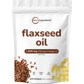 Premium imported Micro Ingredients Flaxseed Oil, 1400 mg omega-3, 300 softgels, available at Curat Cart.