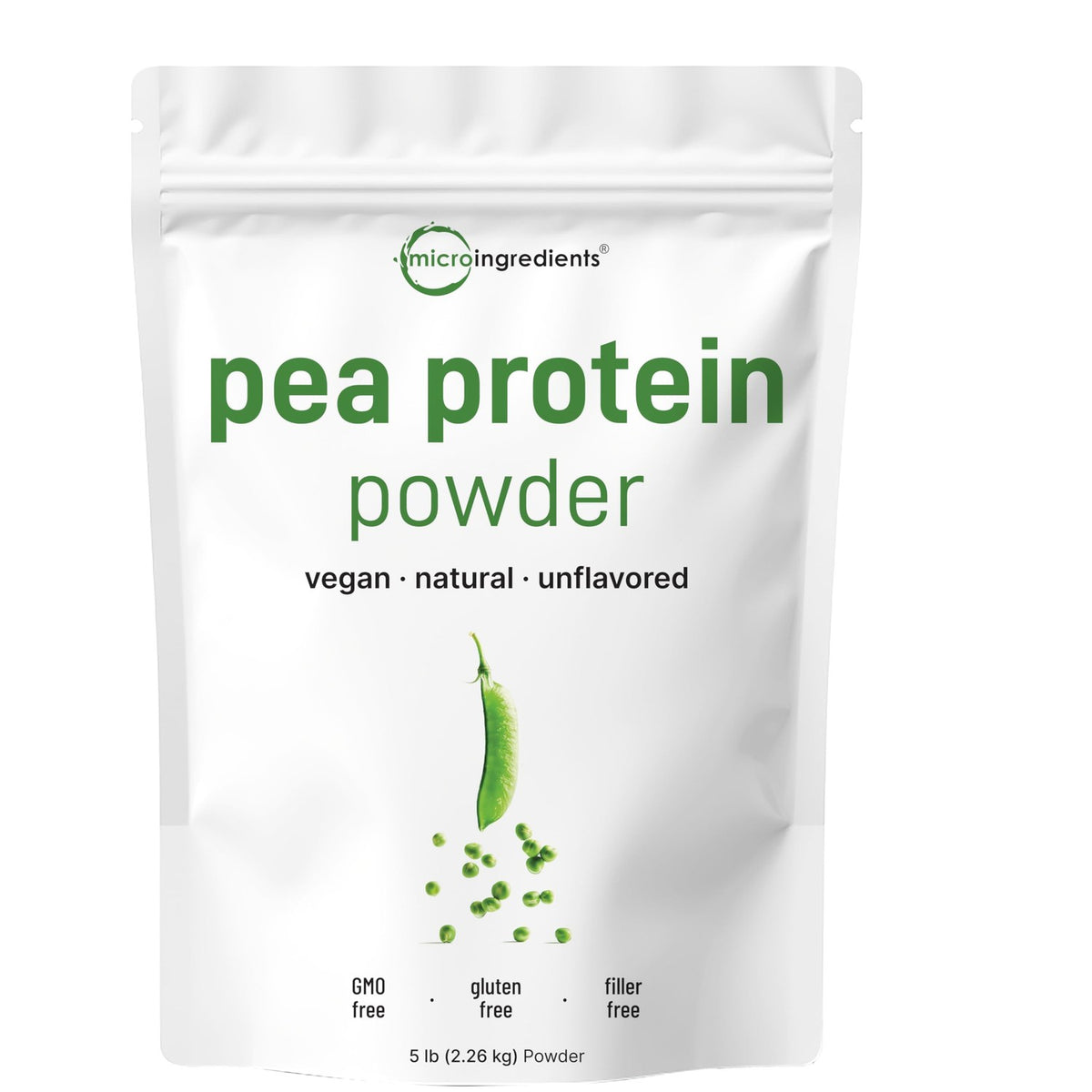 Micro Ingredients Pea Protein Powder, a premium imported vegan option, gluten-free and unflavored, available at Curat Cart.