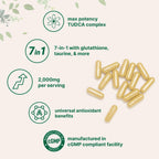 Premium Micro Ingredients TUDCA Bile Salts capsules, featuring 7-in-1 formula with high-quality packaging. Available at Curat Cart.