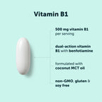 High-quality Vitamin B1 capsule with coconut MCT oil, available at Curat Cart. Non-GMO, gluten, and soy-free supplement.