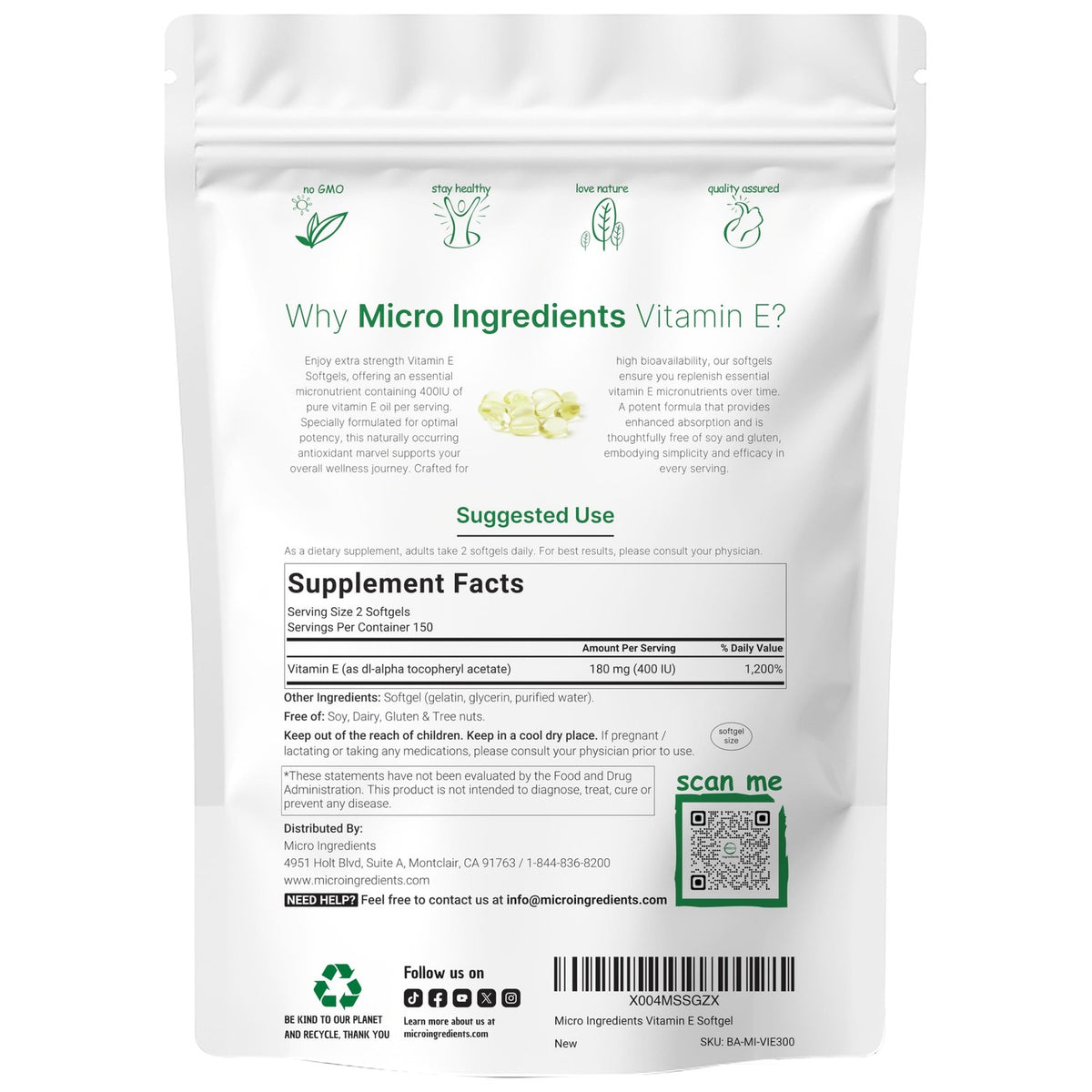 Micro Ingredients Vitamin E offers 100% authentic nutritional support, available at Curat Cart for health-conscious consumers in India.
