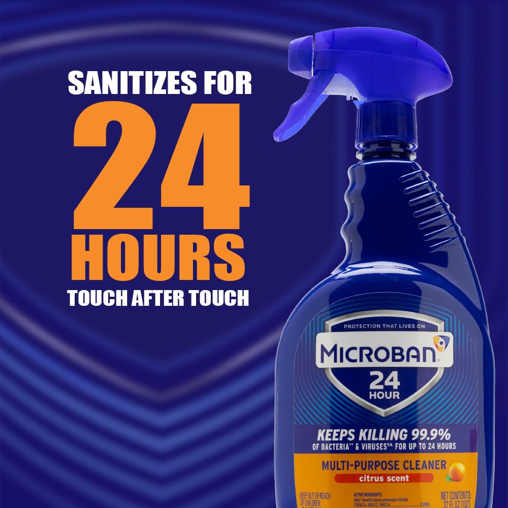 MICROBAN Multi-Purpose Cleaner ensures 24-hour sanitization, 99.9% bacteria kill rate. Available in India at Curat Cart.