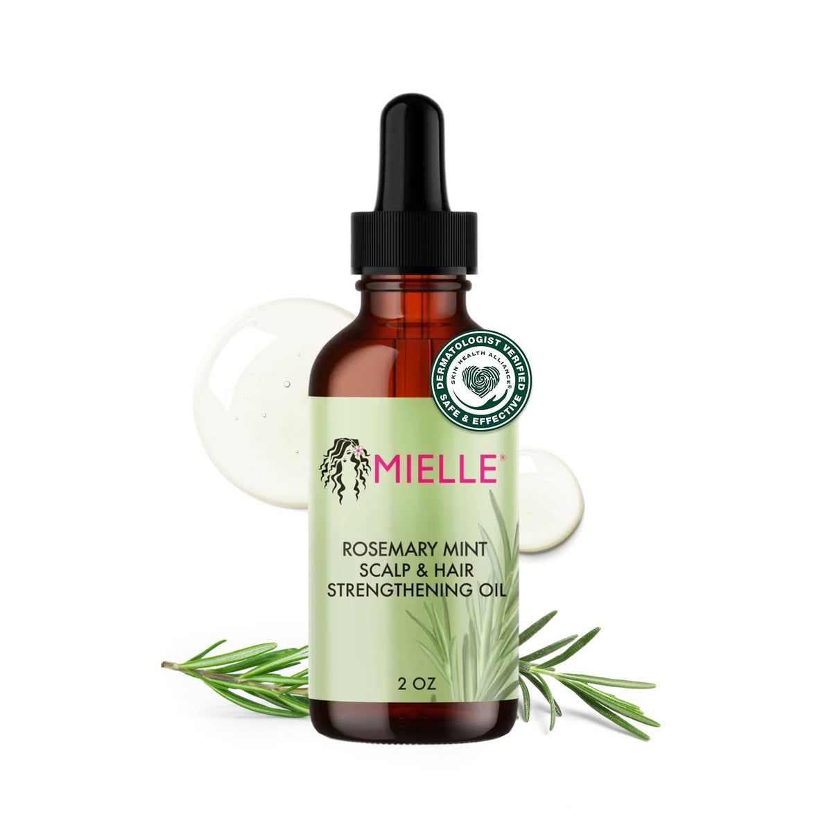 Mielle Organics Rosemary Mint Hair Oil - Front Packaging & Bottle View | genuine imported stock available in India at Curat C