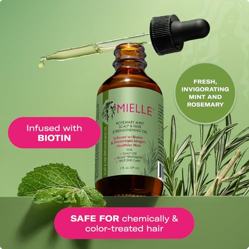 Mielle Organics Rosemary Mint Hair Oil - Front Packaging & Bottle View | fast dispatch across India from Curat Cart