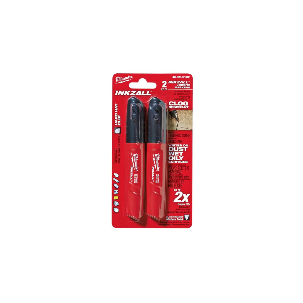 Milwaukee Inkzall Point Marker set, a premium import, ideal for writing on dust, wet, and oily surfaces. Available at Curat Cart.