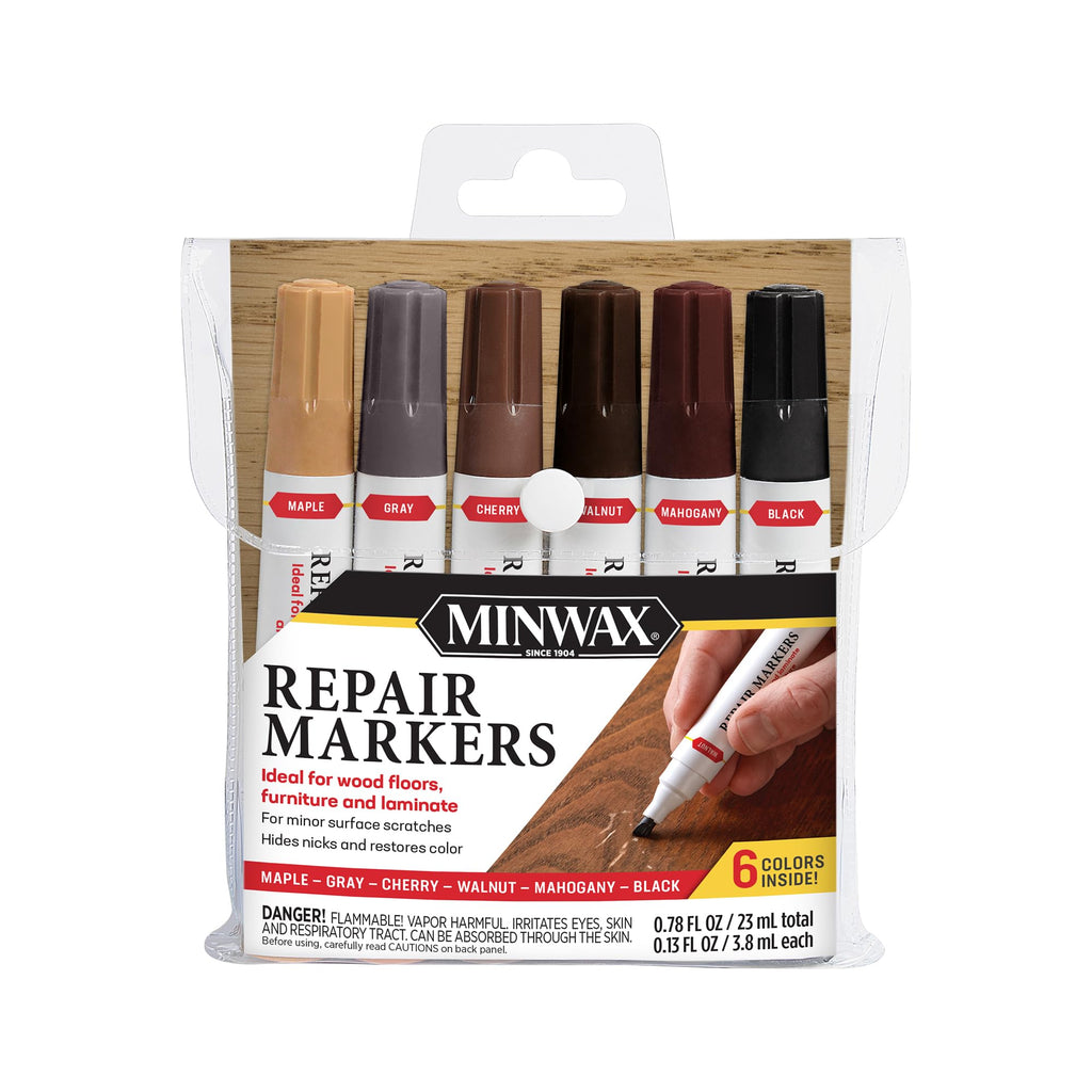 Minwax Repair Markers, premium imported solution for wood floor and furniture scratches, available at Curat Cart.