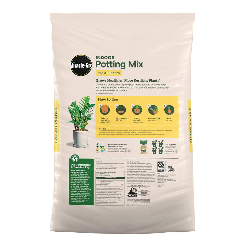 Miracle-Gro Indoor Potting Mix, a premium import for all plants, ensures healthier growth. Available at Curat Cart.