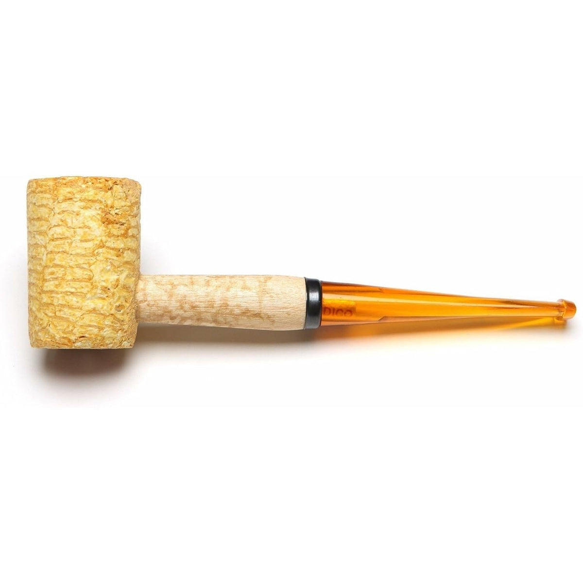 100% Genuine Missouri Meerschaum Legend Tobacco Pipe featuring a unique corn cob bowl and vibrant amber stem for authentic smoking experience.