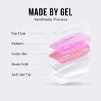 Discover Misssix Authentic French Tip Press On Nails, crafted with genuine handmade gel for a flawless finish.