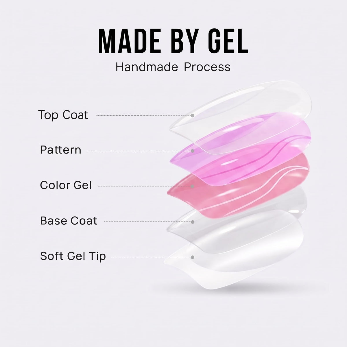 Discover Misssix Authentic French Tip Press On Nails, crafted with genuine handmade gel for a flawless finish.