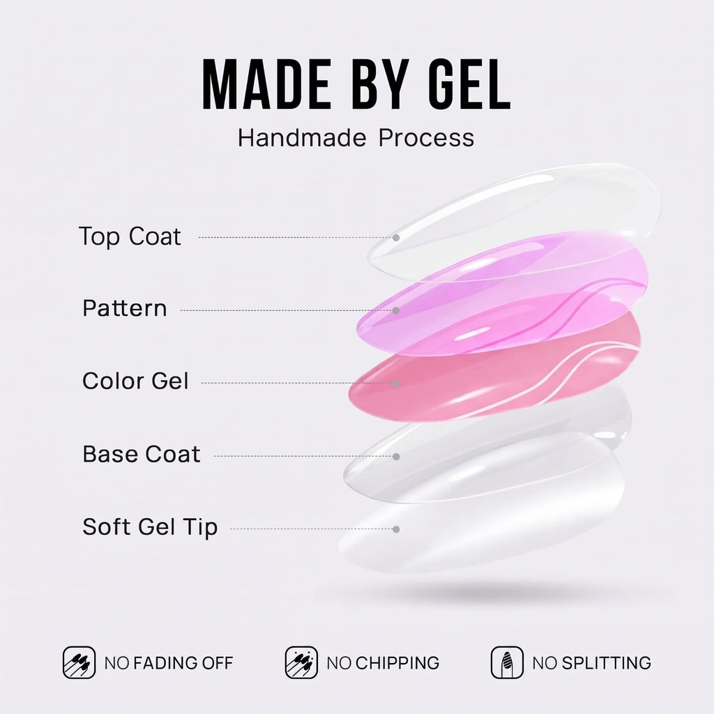 Discover 100% genuine Misssix French Tip Press On Nails Short, crafted with a durable gel for a stunning finish.