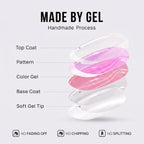 Premium imported Misssix short French tip press-on nails, made from gel, ensuring no fading, chipping, or splitting.