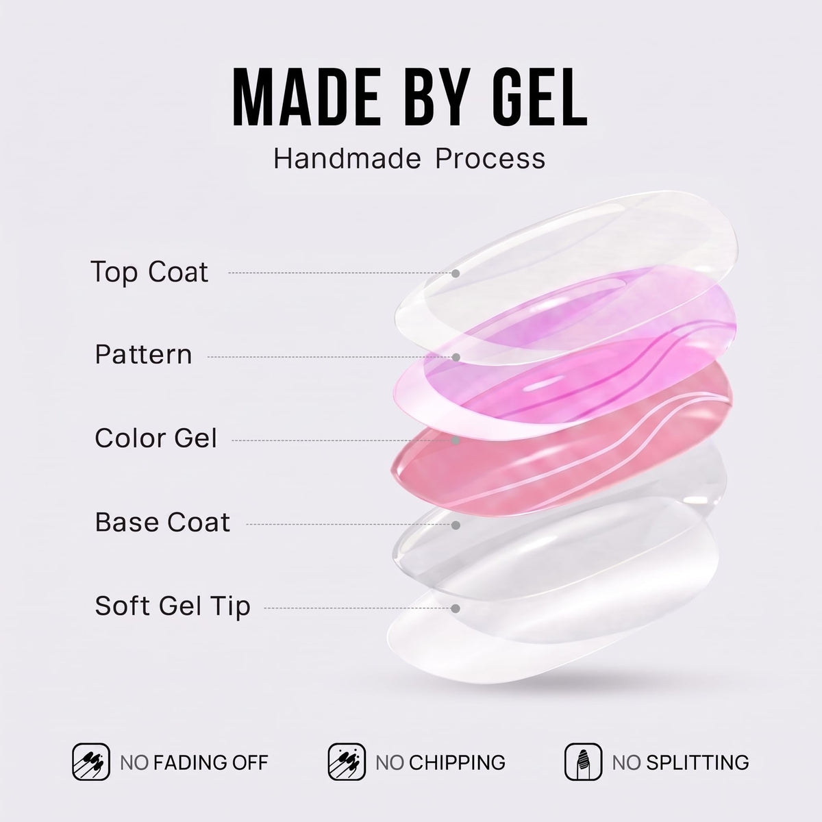 Premium imported Misssix short French tip press-on nails, made from gel, ensuring no fading, chipping, or splitting.