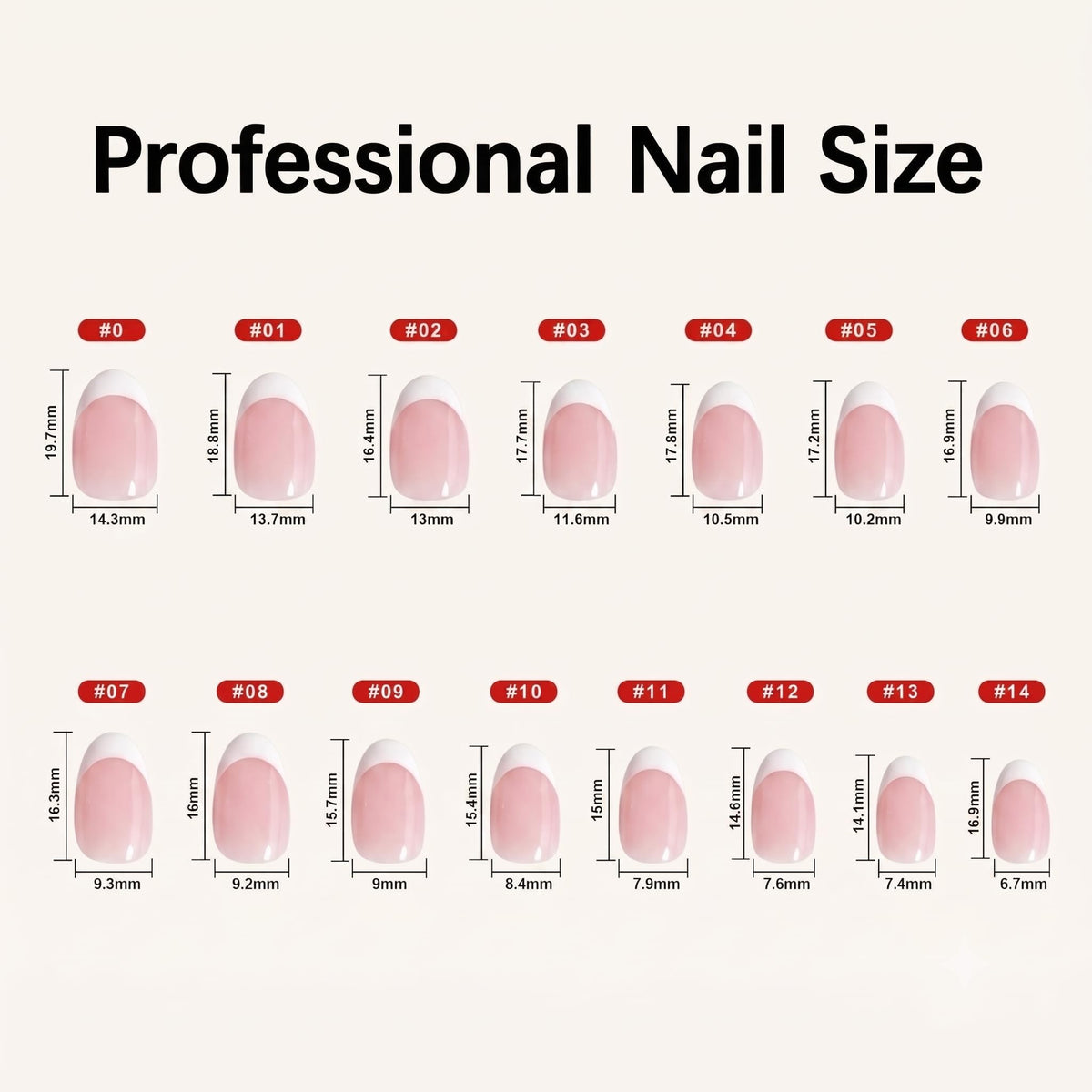 Discover premium imported Misssix French Tip press-on nails in various sizes, perfect for effortless elegance.