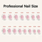 Stylish Misssix short press-on nails featuring a French tip design, ideal for quick, salon-quality manicures at home.