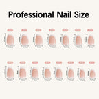 Premium imported Misssix French Tip Press On Nails in various short sizes for a stylish, manicured look at home.