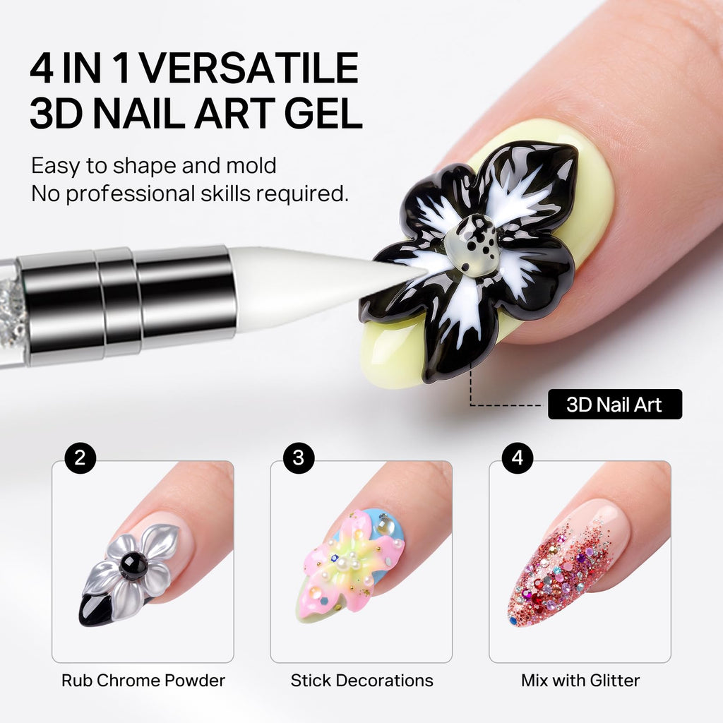 MIZHSE 3D Sculpting Gel features versatile nail art designs. Easy to use and shape, for stunning nail creativity. Verified by CuratCart.