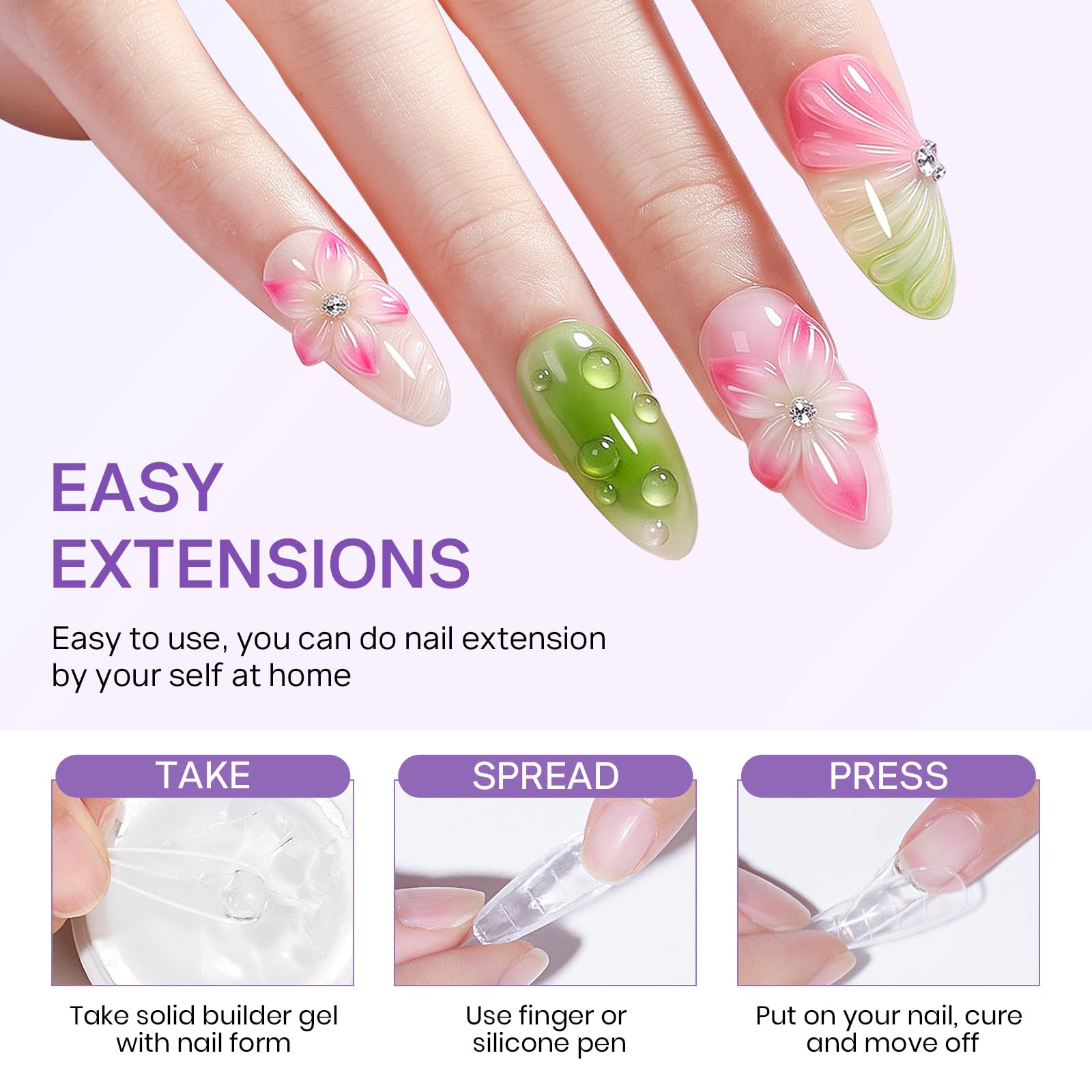 MIZHSE 3D Sculpting Gel for Nail Art, perfect for easy home nail extensions. Order online and elevate your nail design today!