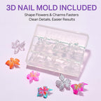 MIZHSE 3D Sculpting Gel set includes an authentic nail mold for easy flower and charm designs, ensuring crisp details.