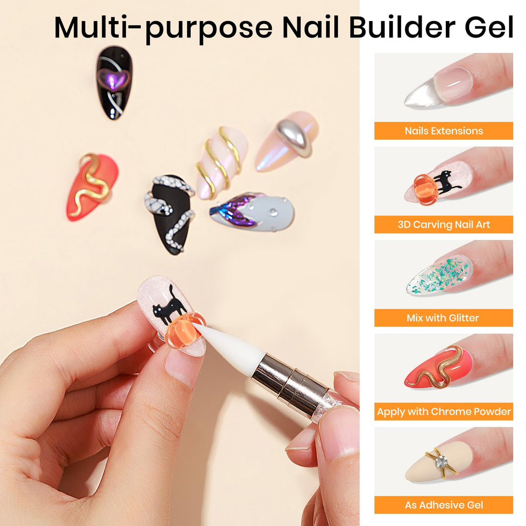 MIZHSE multi-purpose 3D Sculpting Gel for stunning nail extensions and art—verified by CuratCart for authenticity.