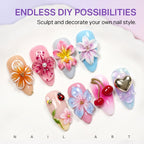 Premium imported MIZHSE 3D Sculpting Gel for Nail Art, featuring diverse colorful designs for endless DIY possibilities.