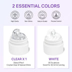 MIZHSE 3D Sculpting Gel in clear and white, ideal for detailed nail art. Verified by CuratCart for quality assurance.
