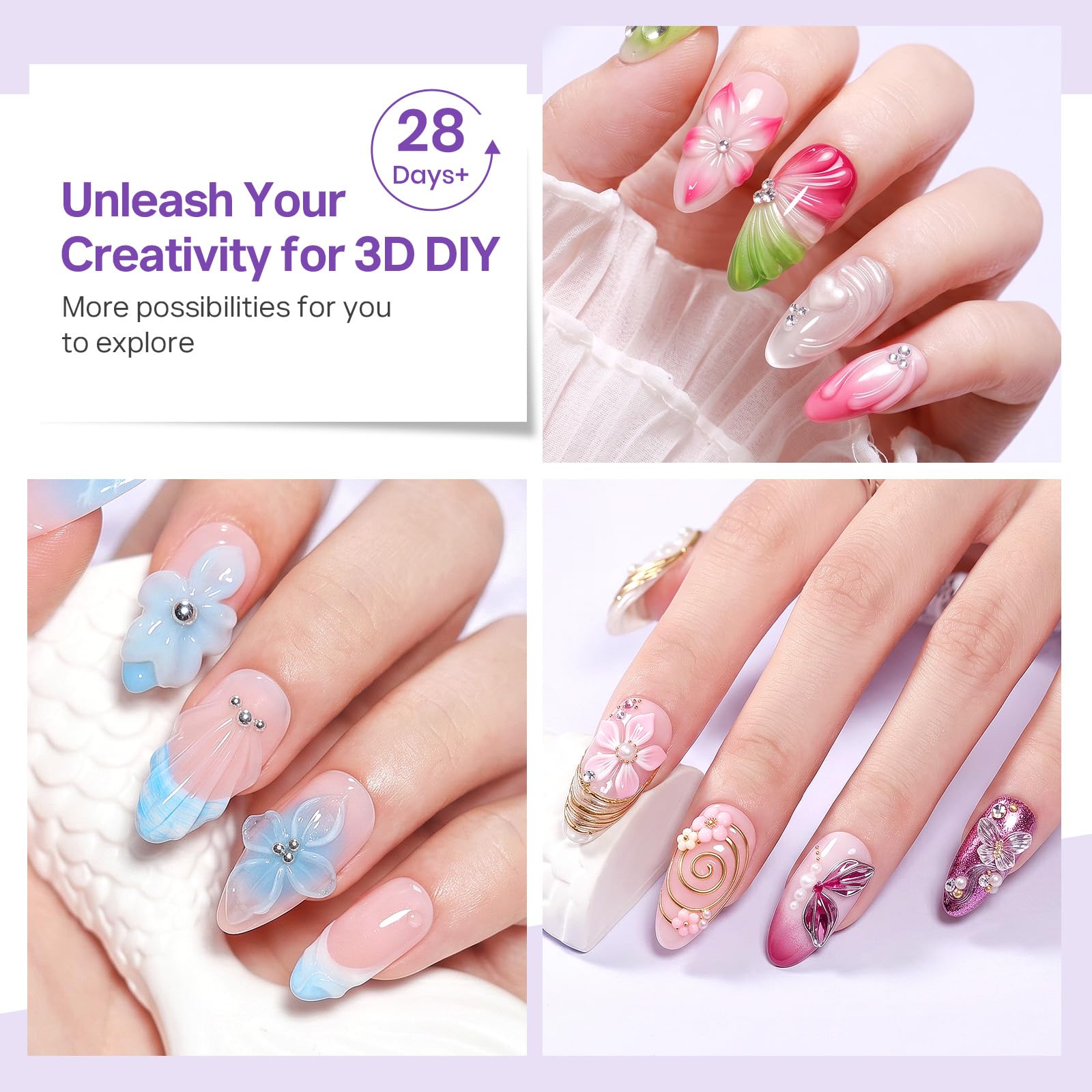 Premium imported MIZHSE 3D Sculpting Gel for nail art, ideal for creative DIY designs. Explore endless possibilities!