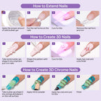 MIZHSE 3D Sculpting Gel showcased with nail extension techniques, ensuring excellent results. Verified by CuratCart.