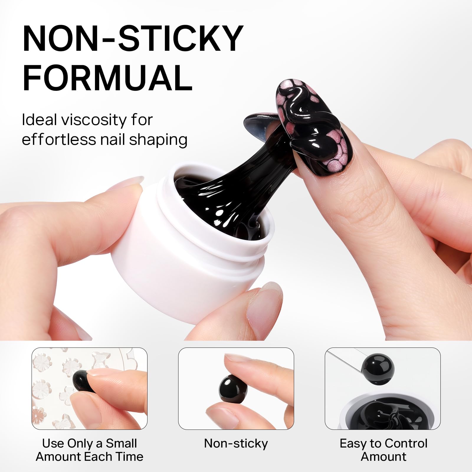 MIZHSE 3D Sculpting Gel, non-sticky formula for easy nail shaping. Available online. Order now for vibrant nail art!