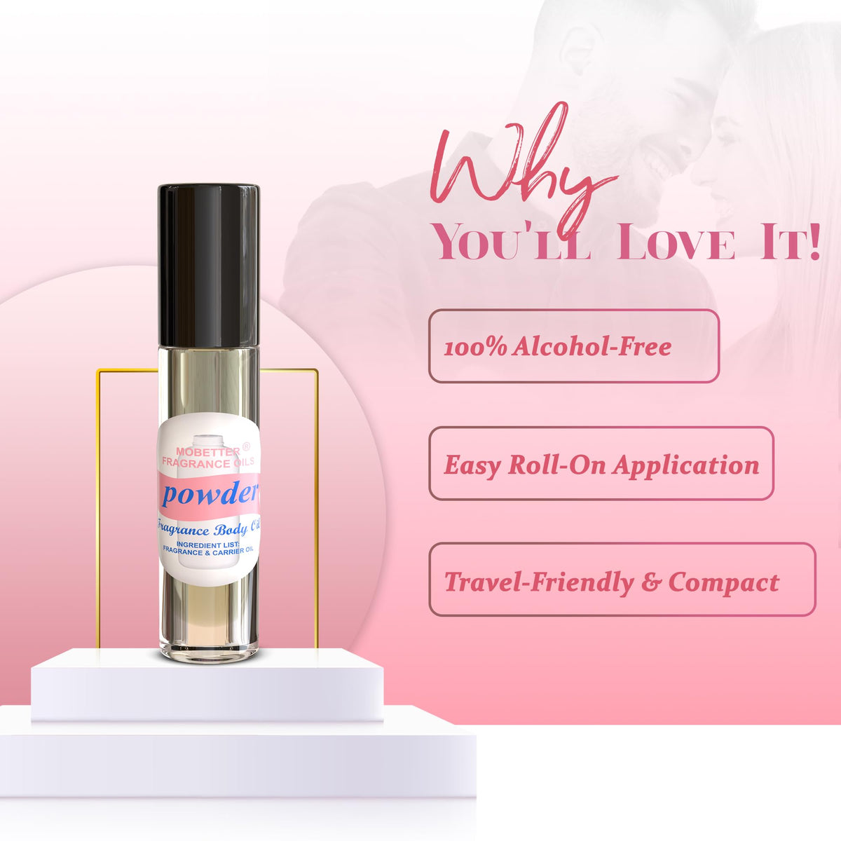 Discover MOBETTER Fragrance Oils Powder Fresh Scent, 100% alcohol-free, easy roll-on, and travel-friendly. Verified by CuratCart.