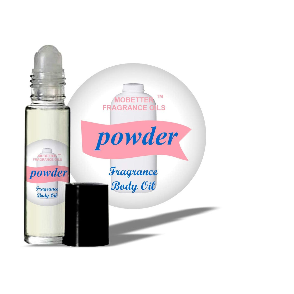 Discover MOBETTER's authentic fragrance oils with a fresh powder scent, perfect for body oil applications.