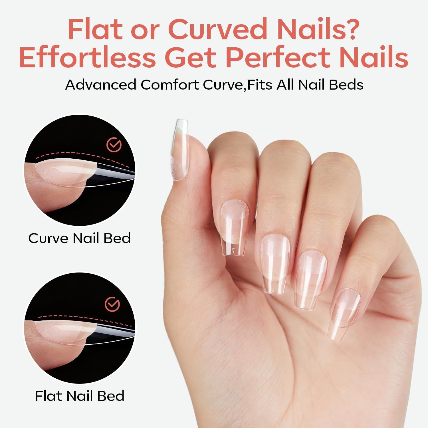 Modelones 360pcs short almond nail tips for perfect nails. Curved or flat fit for all nail beds. Verified by CuratCart.