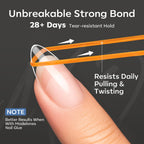 Modelones Short Almond Nail Tips, 360pcs. Tear-resistant, strong hold lasts 28+ days. Order online for your perfect nails!