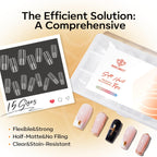 Modelones 360pcs short almond nail tips, 15 sizes included. Flexible, strong, clear, stain-resistant, and half-matte finish. Verified by CuratCart.