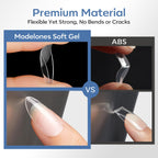 Modelones Short Almond Nail Tips, 360 pcs made from premium material, ensuring durability without bends or cracks.