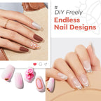 Modelones Short Almond Nail Tips set includes 360 pieces for creative and stylish nail designs, perfect for DIY enthusiasts.