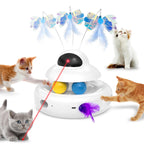Engaging MOHAYA Interactive Cat Toy, a premium import, featuring feathers and lights to entertain your cats. Available at Curat Cart.